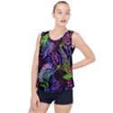 Leaves  Bubble Hem Chiffon Tank Top View1