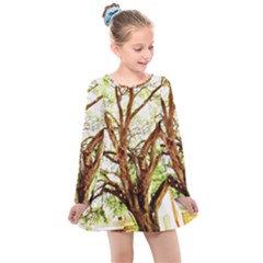 Hot Day In Dallas 14 Kids  Long Sleeve Dress by bestdesignintheworld