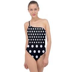 Polka Dots Two Times 11 Black Classic One Shoulder Swimsuit by impacteesstreetwearten