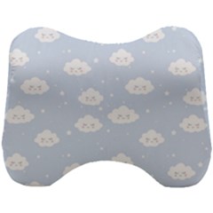 Kawaii Cloud Pattern Head Support Cushion by Valentinaart