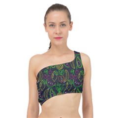 Neon Fruit Seamless Pattern Spliced Up Bikini Top  by Vaneshart