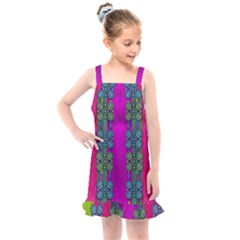 Flowers In A Rainbow Liana Forest Festive Kids  Overall Dress by pepitasart