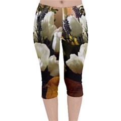 Tulips 1 3 Velvet Capri Leggings  by bestdesignintheworld