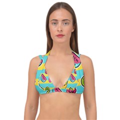 Summer Fruits Patterns Double Strap Halter Bikini Top by Vaneshart