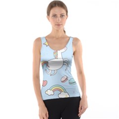 Unicorn Seamless Pattern Background Vector Tank Top by Sobalvarro