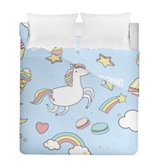 Unicorn Seamless Pattern Background Vector Duvet Cover Double Side (full/ Double Size) by Sobalvarro