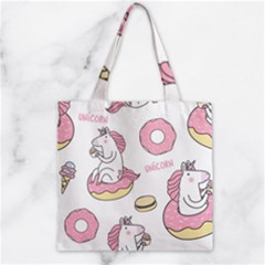 Unicorn Seamless Pattern Background Vector (1) Zipper Grocery Tote Bag by Sobalvarro