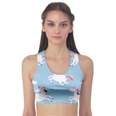 Unicorn Seamless Pattern Background Vector (2) Sports Bra by Sobalvarro