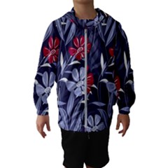 Abstract Seamless Pattern With Colorful Tropical Leaves Flowers Purple Kids  Hooded Windbreaker by Vaneshart