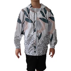 Retro Floral Pattern Kids  Hooded Windbreaker by Vaneshart