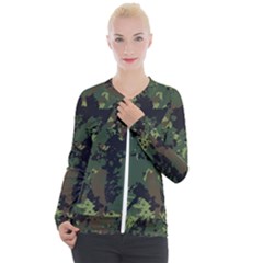 Military Background Grunge Style Casual Zip Up Jacket by Vaneshart