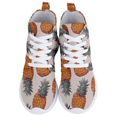 Seamless Pattern With Vector Illustrations Pineapples Women s Lightweight High Top Sneakers by Vaneshart