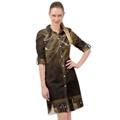 15667039605783656197414003375191 Long Sleeve Mini Shirt Dress by Bittgold