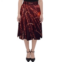 Fireworks Red Orange Yellow Classic Midi Skirt by Bajindul