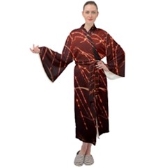 Fireworks Red Orange Yellow Maxi Velour Kimono by Bajindul