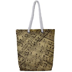 Music Nuts Sheet Full Print Rope Handle Tote (small) by Mariart