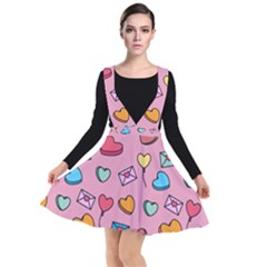 Candy Pattern Plunge Pinafore Dress by Sobalvarro