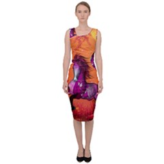 Wonderful Fantasy Horse In A Autumn Landscape Sleeveless Pencil Dress by FantasyWorld7