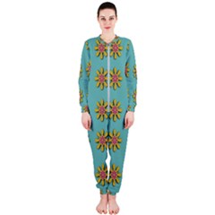 Fantasy Fauna Floral In Sweet Green Onepiece Jumpsuit (ladies)  by pepitasart