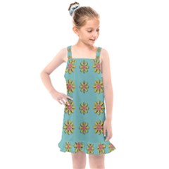 Fantasy Fauna Floral In Sweet Green Kids  Overall Dress by pepitasart