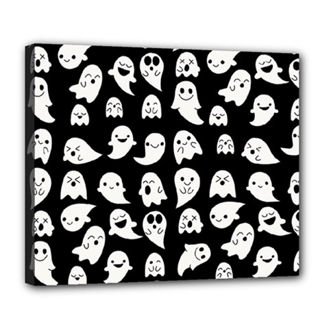 Cute Kawaii Ghost Pattern Deluxe Canvas 24  X 20  (stretched) by Valentinaart