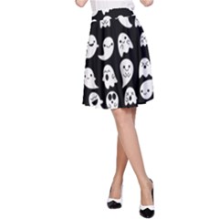 Cute Kawaii Ghost Pattern A-line Skirt by Valentinaart