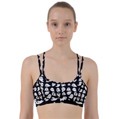 Cute Kawaii Ghost Pattern Line Them Up Sports Bra by Valentinaart