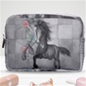 Wonderful Black And White Horse Make Up Pouch (Medium) View1