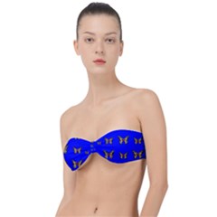 Butterfly Pattern Blue Insects Classic Bandeau Bikini Top  by Vaneshart