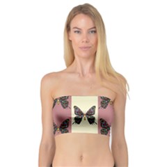 Butterflies Pink Old Old Texture Bandeau Top by Vaneshart