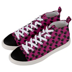 Black Rose Pink Men s Mid-top Canvas Sneakers by snowwhitegirl