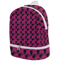 Black Rose Pink Zip Bottom Backpack by snowwhitegirl