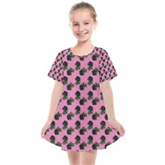 Black Rose Light Pink Kids  Smock Dress by snowwhitegirl