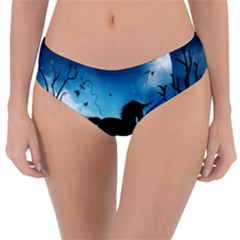 Wonderful Unicorn Silhouette In The Night Reversible Classic Bikini Bottoms by FantasyWorld7