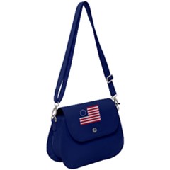 Betsy Ross Flag Usa America United States 1777 Thirteen Colonies Maga  Saddle Handbag by snek