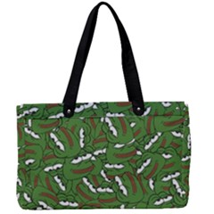 Pepe The Frog Face Pattern Green Kekistan Meme Canvas Work Bag by snek