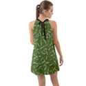 Pepe the Frog Face pattern Green Kekistan meme Halter Tie Back Chiffon Dress View2