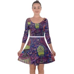 Cupcakes Quarter Sleeve Skater Dress by sparker27546