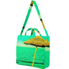 Pop Art Beach Umbrella  Square Shoulder Tote Bag by essentialimage