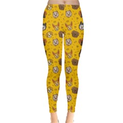 Cute Cartoon Dog Breed Heads Leggings  by trulycreative