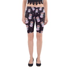 Funny Cat Space Yoga Cropped Leggings by trulycreative