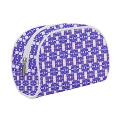 Purple  White  Abstract Pattern Makeup Case (small)