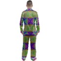 Bright  Circle Abstract Black Yellow Purple Green Blue Men s Satin Pajamas Long Pants Set View2