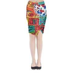 Need Coffee Midi Wrap Pencil Skirt by Amoreluxe