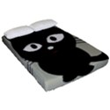 Cat Pet Cute Black Animal Fitted Sheet (Queen Size) View2