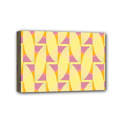 Yellow Pink Mini Canvas 6  X 4  (stretched)