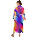 Abstract Blue Background Colorful Pattern Maxi Kimono View2