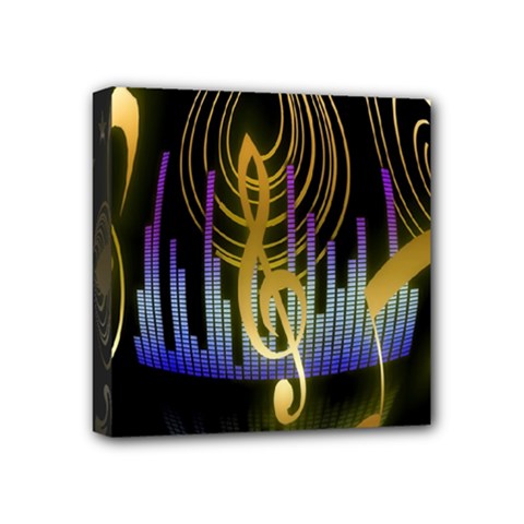 Background Level Clef Note Music Mini Canvas 4  X 4  (stretched)