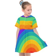 Rainbow Background Colorful Kids  Sailor Dress by HermanTelo