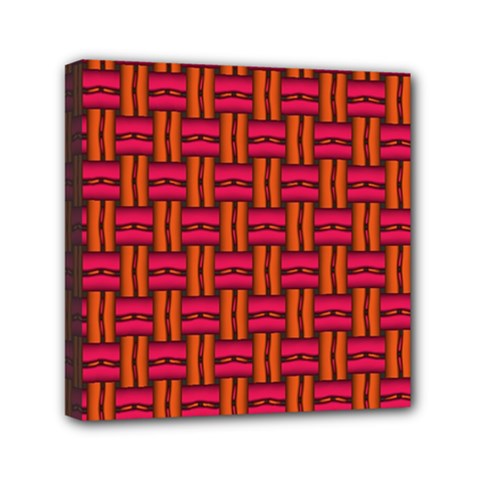 Pattern Red Background Structure Mini Canvas 6  X 6  (stretched)